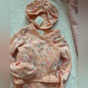 First Impressions Peach Floral Baby 3 Piece Set